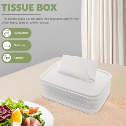 17576 Tissues Holder Silicone Simple Tissue Box Tissues Cylinder Tissues Cube Box Tissue Holder for Bathroom Office Car Bedroom for Bathroom Room Office Car - Image 5