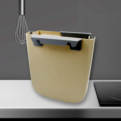 Hanging Trash Can for Kitchen Cabinet Door, Small Collapsible Foldable Waste Bins, Hanging Trash Holder for Bathroom Bedroom Office Car, Portable - Image 6