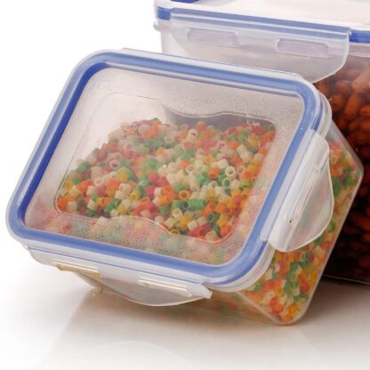 5829 Classics Rectangular Plastic Airtight Food Storage Containers with Leak Proof Locking Lid Storage container set of 3 Pc( Approx Capacity 500ml,1000ml,1500ml, Transparent) - Image 5