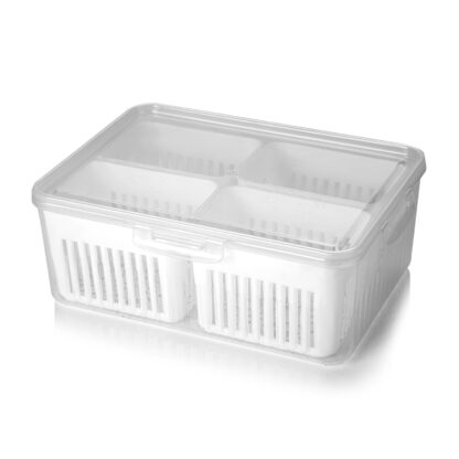 Fridge Storage Boxes Freezer Storage Containers, Container for Kitchen Storage Set, Storage in Kitchen, Vegetable Storage, Draining Crisper Refrigerator Food Box (1 Pc) - Image 13