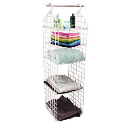 4526 MULTIPURPOSE 5 LAYER FOLDING CLOTHES STORAGE RACKS||CLOSET FOR STUDENTS WARDROBE SHELVES SOCKS, SCARF, T-SHIRT, ETC||HANGING ORGANIZER STORAGE HOLDERS & RACKS - Image 4