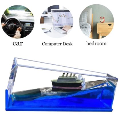 Car Interior Dashboard Decoration Floating Water Cruiser Ship Iceberg Ornament Car Interior Decoration for Birthday Gifts, Home Decor Suitable for Home Show Car Decoration, Gifts, Desk or Paperweight - Image 9