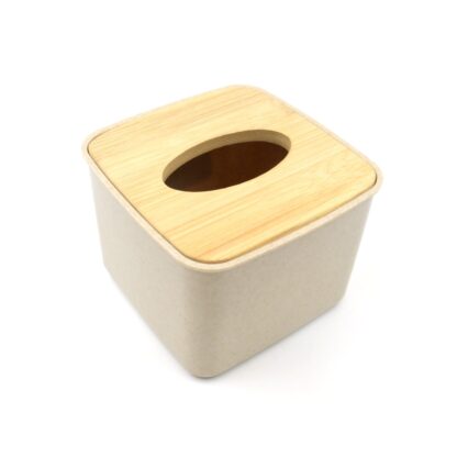 8846 Tissue Box Desktop Stand Bamboo Tissue Cover Box Rectangular Paper Towel Holder Removable Tissue Dispenser for Bathroom Vanity Countertop Bedroom Car Holder Paper Towels Dispenser (1 Pc ) - Image 4