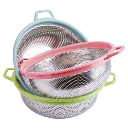 Stainless Steel Colander with Handle - Large Metal Mesh Basket Strainer (1 pc) - Image 5