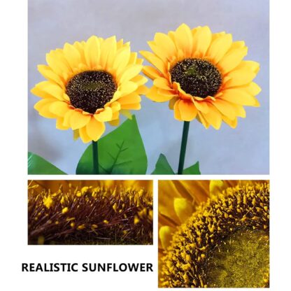 2 Pc Outdoor Solar Sunflower Lights Intelligent Light Control Waterproof Garden Landscape Stake Light - Image 2