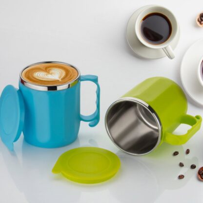 Stainless Steel Lid Cover Hot Coffee/Tea Mug Hot Insulated Double Wall Stainless Steel, Coffee and Milk Cup with Lid - Coffee Cup Approx 250 ML, 300 ML ( 1 Pc Mix Color) - Image 5