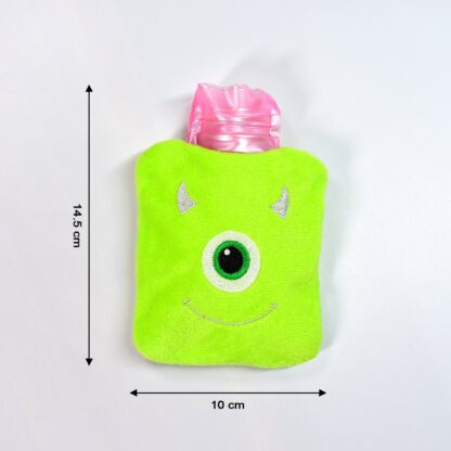 6519 Green one eye monster print small Hot Water Bag with Cover for Pain Relief, Neck, Shoulder Pain and Hand, Feet Warmer, Menstrual Cramps. - Image 7