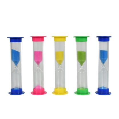 8756 Sand Timer Plastic Hourglass, Sand Glass Toy Sand Clock for Kitchen, Office, School and Brushing Teeth for Bathroom Timer Clock Children Hourglass Sand glass Toothbrush Household Sand Clock (3 Min Approx / 5 pc) - Image 4