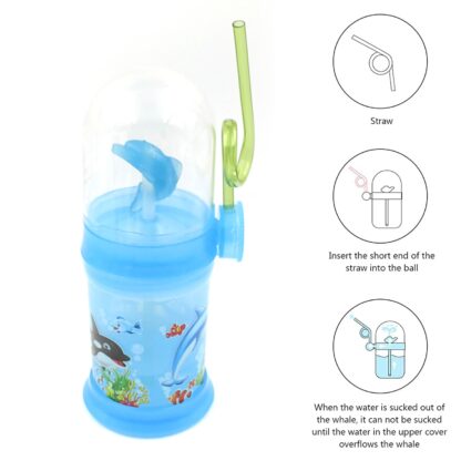 8419 Baby Drinking Cup with Straw and Lid Water Whale Spray Fountain Sippy Cup Bottles Childrens Pot, Toddler Tumbler Mug Spill Proof,Birthday Party Gift Drinking Cup (1 Pc) - Image 5