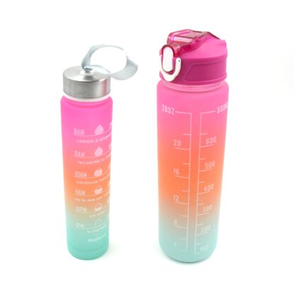 0286 Plastic Water Bottle 2 pc Different Size Bottle High Quality Water Bottle Plastic Water Bottle BPA-Free & Leak-Proof!  Cartoon Printed Design for Kids' School, For Fridge, Office, Sports, School, Gym, Yoga (2 Pc Set) - Image 4