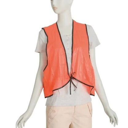 7453 Economy Safety Vest, Soft Vinyl with Tie Closure for Identifying Staff and Volunteers Adult PVC Safety Vest High Visibility for Outdoor Operator - Image 3