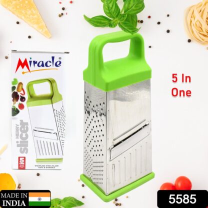 Miracle 5 In 1 Multifunctional Stainless Steel, Cheese Grater With Handle Stainless Steel Material Food Grater For Carrot, Cheese, Panner, Lemon or orange Peel and other Vegetable & Fruit   - Image 2