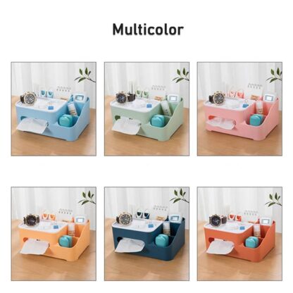 17671 Tissue Paper Storage Holder, Stationery Storage Remote Control, Decorative Pen, Pencil, Napkin, Mobile Phone Multi-Function Desk Storage Organizer for Home and Office (6 Compartment) - Image 8