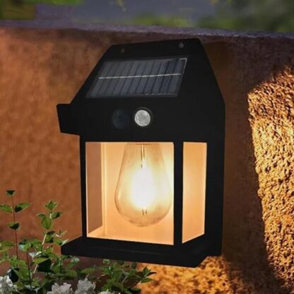 12564 Solar Wall Lights / Lamp Outdoor, Wireless Dusk to Dawn Porch Lights Fixture, Solar Wall Lantern with 3 Modes & Motion Sensor, Waterproof Exterior Lighting with Clear Panel (1 Pc )