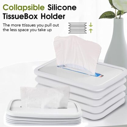 17576 Tissues Holder Silicone Simple Tissue Box Tissues Cylinder Tissues Cube Box Tissue Holder for Bathroom Office Car Bedroom for Bathroom Room Office Car - Image 6