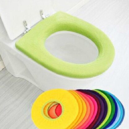 4768 Bathroom Soft Thicker Warmer Stretchable Washable Cloth Toilet Seat Cover Pads (1pc) - Image 8