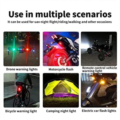 7497 Mini LED Strobe Lights, Waterproof Lights, Lightweight RGB LED Lights Drone Strobe Lights Veicle Anti-Collision Strobe Light Bike Motocycle Lights USB Recharge  Multi-colors - Image 8