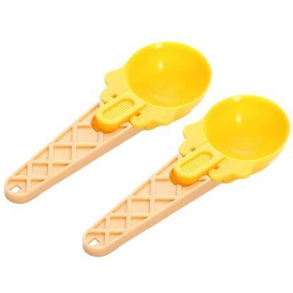 Ice Cream Spoons 2pcs Plastic Water Melon Scoopers with Trigger Dipper and Adults for Summer Party Ice Cream Scoop, Food Serving Spoon Kitchen Tools Ice Cream Digging Spoon Household Spoons Cupcake Spoons Aps Fruit Ball Player (2 Pc) - Image 4