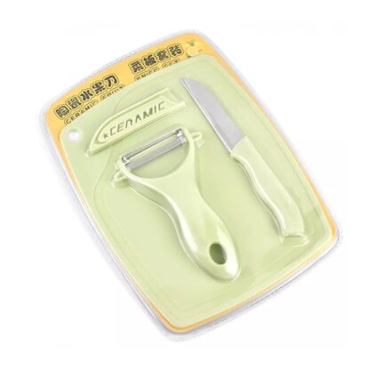 5207 Plastic Kitchen Peeler - Green & Classic Stainless Steel 3-Piece Knife Set Combo - Image 4