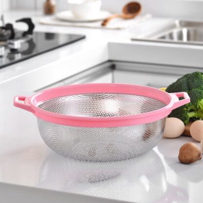 Stainless Steel Colander with Handle - Large Metal Mesh Basket Strainer (1 pc) - Image 9