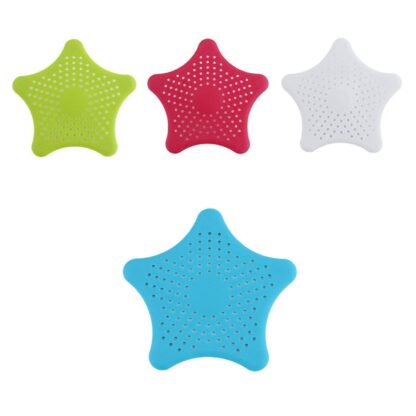 0830  Star Shape Suction Cup Kitchen Bathroom Sink Drain Strainer Hair Stopper Filter, Star Shaped Sink Filter Bathroom Hair Catcher, Drain Strainers Cover Trap Basin(Mix Color 1 Pc) - Image 4