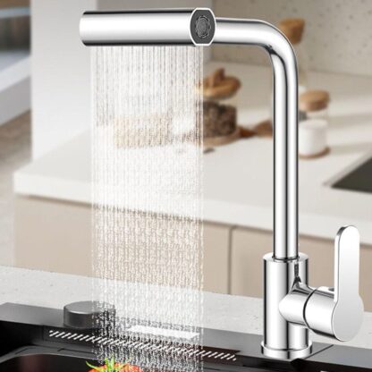 7575 Multifunction Shower Waterfall Kitchen Faucet, 360° Rotation Waterfall Kitchen Faucet, Touch Kitchen Faucet, Faucet Extender for Kitchen Sink, Swivel Waterfall Kitchen Faucet for Washing Vegetable Fruit (4 In 1 ) - Image 4