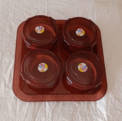 Elegance Tray, Plastic Airtight 4 Pieces Storage Container and 1 Piece Serving Tray with Lids - Image 7