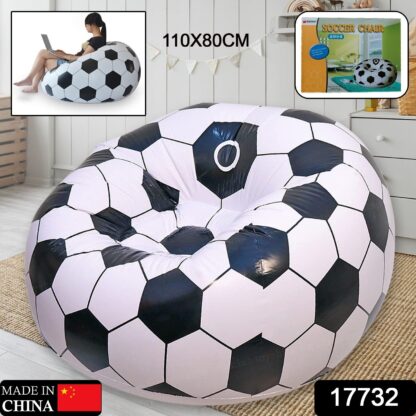 17732 Football Sofa, Cartoon Style Inflatable Folding Chair, Soccer Ball Chair, Inflatable Sofa for Adults, Kids size 110cm x 80cm - Image 2