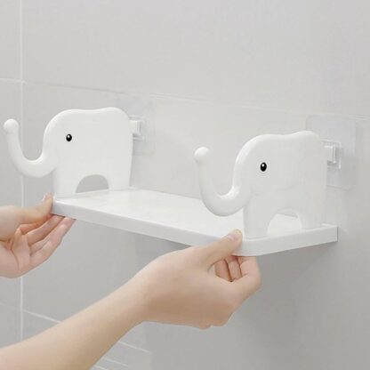 9272 MULTIFUNCTIONAL  ELEPHANT SHAPED STORAGE SHELF, NO PUNCHING WALL MOUNTED MINI STORAGE RACK, CREATIVE CUTE ELEPHANT SHELF ORGANIZER FOR KITCHEN BATHROOM BEDROOM STUDY - Image 5