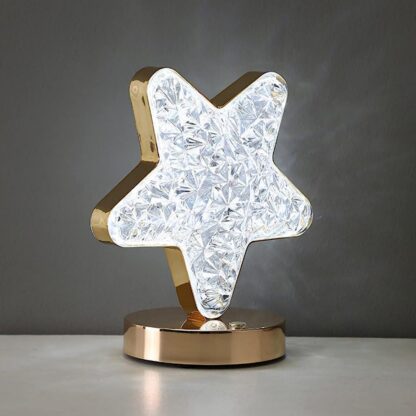 12571 Star Shape Crystal Diamond Lamp Cordless Luxury Lamp with USB Rechargeable, 3-Way Dimmable & Touch Control Decorative Nightstand Lamp for Bedroom, Living Room, Party, Restaurant Decor (1 Pc ) - Image 4