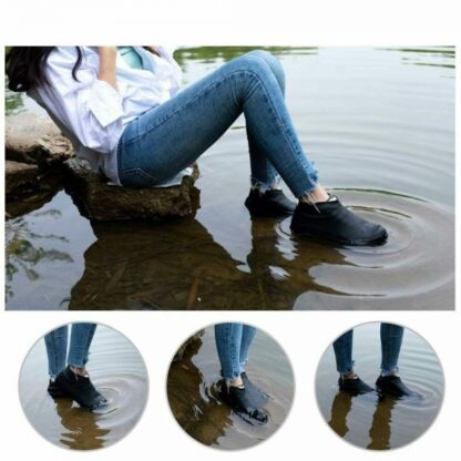 Non-Slip Silicone Rain Reusable Anti skid Waterproof Fordable Boot Shoe Cover ( Large ) - Image 3