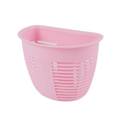 8825 Hanging Plastic Storage Basket, Adhesive Wall Mounted Organizer Box Make Up Holder Shelf Bathroom Wall Basket Punch Free Drain Basket for Kitchen Bathroom, Wall Type Storage Basket (1 Pc) - Image 4