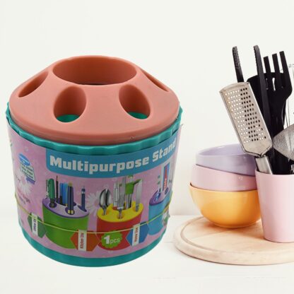 4273 Plastic Round Multi-Purpose Toothpaste Stationary Pen Pencil Holder, Mini Desk Office Desktop Stationery Organizer Bathroom Shelves for Adults Multifunctional (1 Pc)