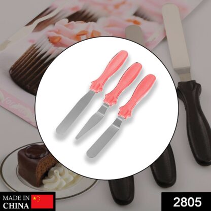 2805 MULTI-FUNCTION STAINLESS STEEL CAKE ICING SPATULA FLAT ANGULAR TRIANGLE PALLET KNIFE SET - Image 2