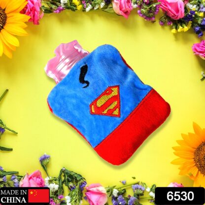 6530 Superman Print small Hot Water Bag with Cover for Pain Relief, Neck, Shoulder Pain and Hand, Feet Warmer, Menstrual Cramps. - Image 2