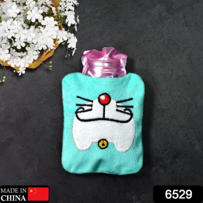 Doremon Cartoon Small Hot Water Bag with Cover for Pain Relief - Image 2