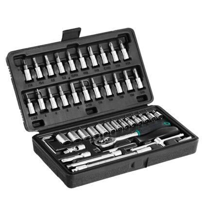 46pcs Metal 1 / 4"" Socket Set (Black, 46pcs) - Image 4