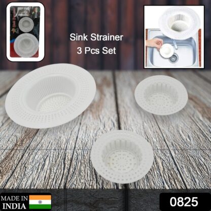 0825 Plastic Sink Strainer for Kitchen| Basin Strainer | Waste Filter Jali | Basin Strainer | Sink Jali | Waste Filter Cup | Sink mesh Filter | Plastic Drain Strainer (3 Pcs Set) - Image 2