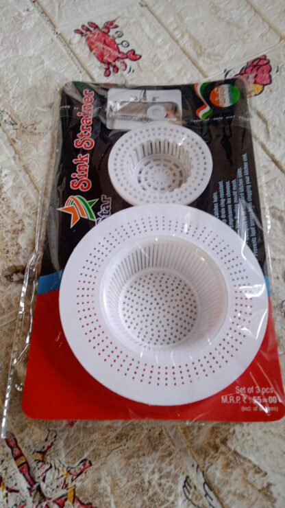 0825 Plastic Sink Strainer for Kitchen| Basin Strainer | Waste Filter Jali | Basin Strainer | Sink Jali | Waste Filter Cup | Sink mesh Filter | Plastic Drain Strainer (3 Pcs Set) - Image 6