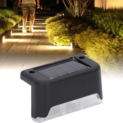 Solar Decorative Lights, Waterproof Durable Garden Atmosphere Lights Stair Lights Railing Lights Step Steps Lights for Outdoor Patio Courtyard Stair Step Fence Patio Stairs,Yard, Garden Pathway ( 4 Pc Set) - Image 6