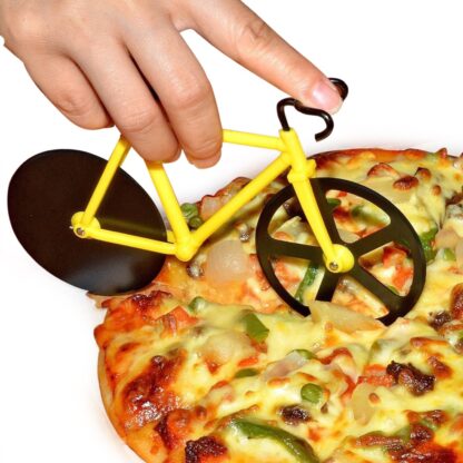 Stainless steel Bicycle shape Unbreakable Handle Pizza cutter | Pastry Cutter | Pizza Slicer with Grip on Handle and Stainless Steel Blade (1 Pc) - Image 4