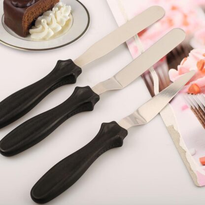 2805 MULTI-FUNCTION STAINLESS STEEL CAKE ICING SPATULA FLAT ANGULAR TRIANGLE PALLET KNIFE SET - Image 6