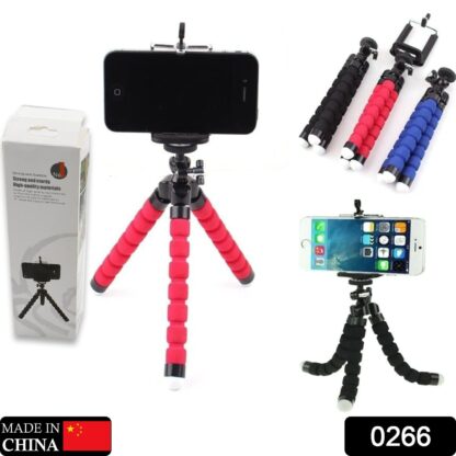 0266 Portable Mini Octopus Tripod Stand with Phone Holder for Live Selfie, Mobile Phone Portable and Adjustable Stent - Image 2