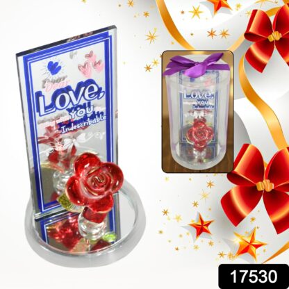 17530 Lovely Rose Gift Showpiece, Love showpiece Valentine's Day Gift, Cute Anniversary, Wedding, Birthday, Boyfriend, Husband Romantic Unique Gift Set, Home Decoration Gift Set (1 Pc) - Image 2