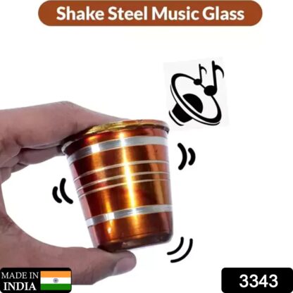 3343 Stainless Steel Glass with Bell Sound for Kids Boys and Girls Glass Set Water/Juice Glass, Stainless Steel Baby Musical Toy Glass - Image 2