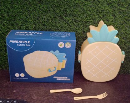 5729 Kids Lunch Box Cute Pineapple Shaped Bento Box with Fork Spoon Snack Candy Container Microwave Portable Office Lunch Box (1 Pc / With Spoon, Fork & Color Box) - Image 10