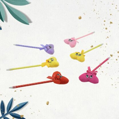 4292 Cute Cartoon Shape & Heart Design Facy Writting Pen Attached Rattle | Ball Pen Smooth Writing For Wedding , Events & Multiuse Pen  Best Pen l Use for Kids (12 Pcs Set Mix Design & Color) - Image 5