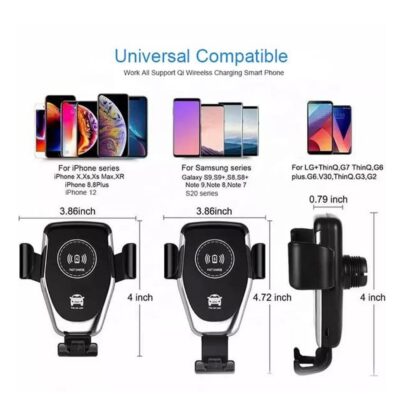 7042 Car Phone Holder Wireless Car Charger 10W Qi Fast Charging Car Charger Gravity Auto Clamping 360Â° Rotation Air Vent Car Mount Holder - Image 6