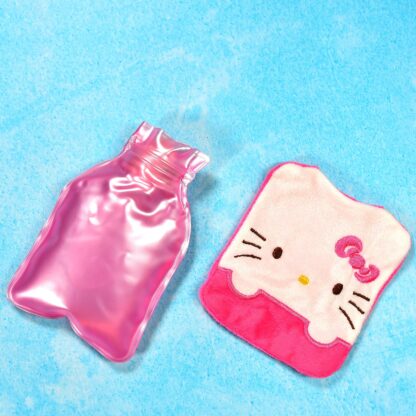 Pink Hello Kitty Small Hot Water Bag with Cover for Pain Relief - Image 3