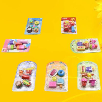 4392 Mix Design 1Set Fancy & Stylish Colorful Erasers for Children Different Designs & Mix, Eraser Set for Return Gift, Birthday Party, School Prize (1Set) - Image 6